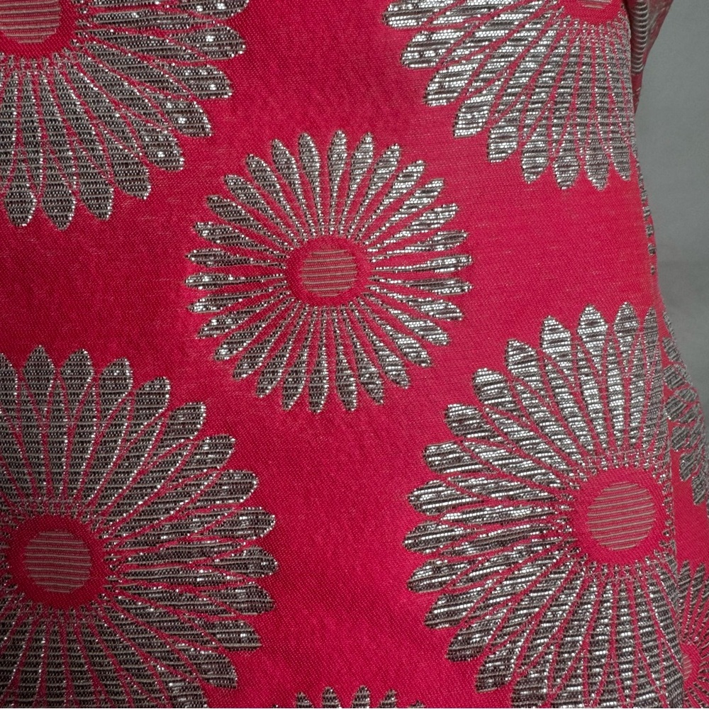 MAISON OLIVIA Italian Coral Pink and Silver Floral Dress Size 40 = S. NWOT - Picture 8 of 15